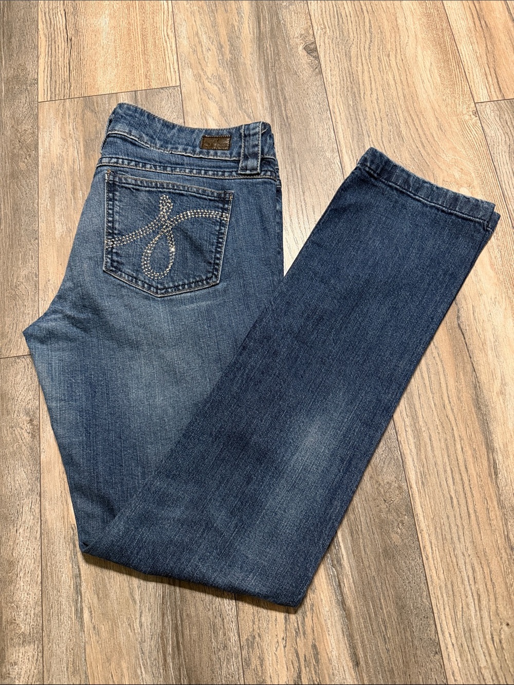 Juicy Couture Dark Blue Denim Jeans with Decorative Waistband Script